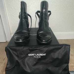 Saint Laurent men’s black dress boots